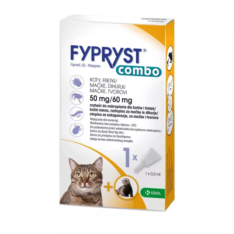 FYPRYST Combo 50/60mg - tilgad kirpude ja puukide vastu kassidele – 1x0,5ml