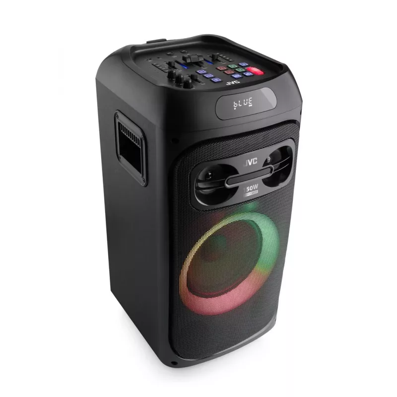 Peokõlar JVC XS-EP514B — stereoportatiivkõlar, 150 W RMS, Bluetooth 5.0, TWS, 4000 mAh aku, karaoke, FM, must