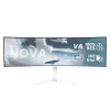 Kumer monitor Arozzi Nova 49 tolli (124,5 cm) Dual QHD 5120×1440 LED VA, 32:9, 4 ms, USB-jaotur, kõlarid, valge