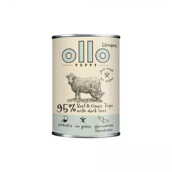 OLLO Puppy Umami Beef and Green Tripe with Duck Liver - märg koeratoit - 850g