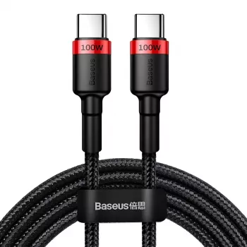 Baseus Cafule PD2.0 100W kiirlaadimis-USB-C-kaabel (20V 5A) 2 m punane+must