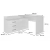 Corner Computer Desk Topeshop DANY BIEL KPL Valge Rectangular Particle Board