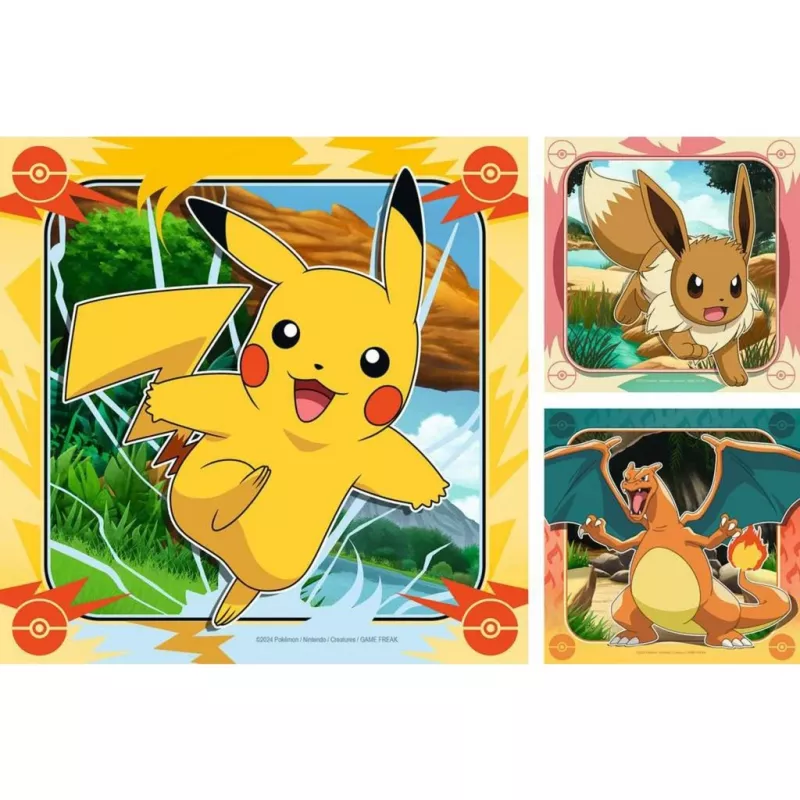 Pusle Ravensburger Pikachu, Charizard ja Eevee — 147 tükki, alates 5. eluaastast, 210×? mm