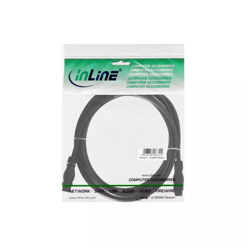 FireWire 800 kaabel InLine 39902 1,8m isane/isane must