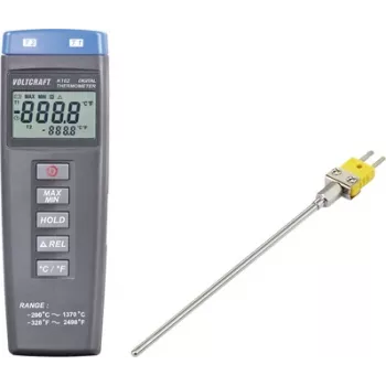 VOLTCRAFT K102 + TP 200 temperatuurimõõteseade -200 kuni +1370 °C Andur Tüüp K