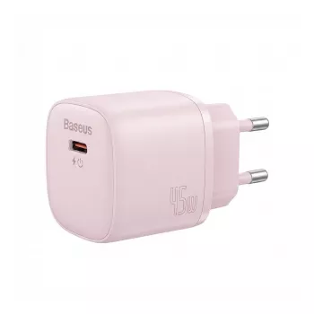Laadija Baseus PicoGo GaN 45W EU roosa – USB-C PD 45W kompaktne laualadija