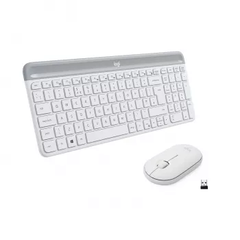 Logitech Slim Wireless Combo MK470 - klaviatuuri-hiire komplekt - juhtmevaba - 2,4 GHz - hispaania keel - valkjas (920-009199)