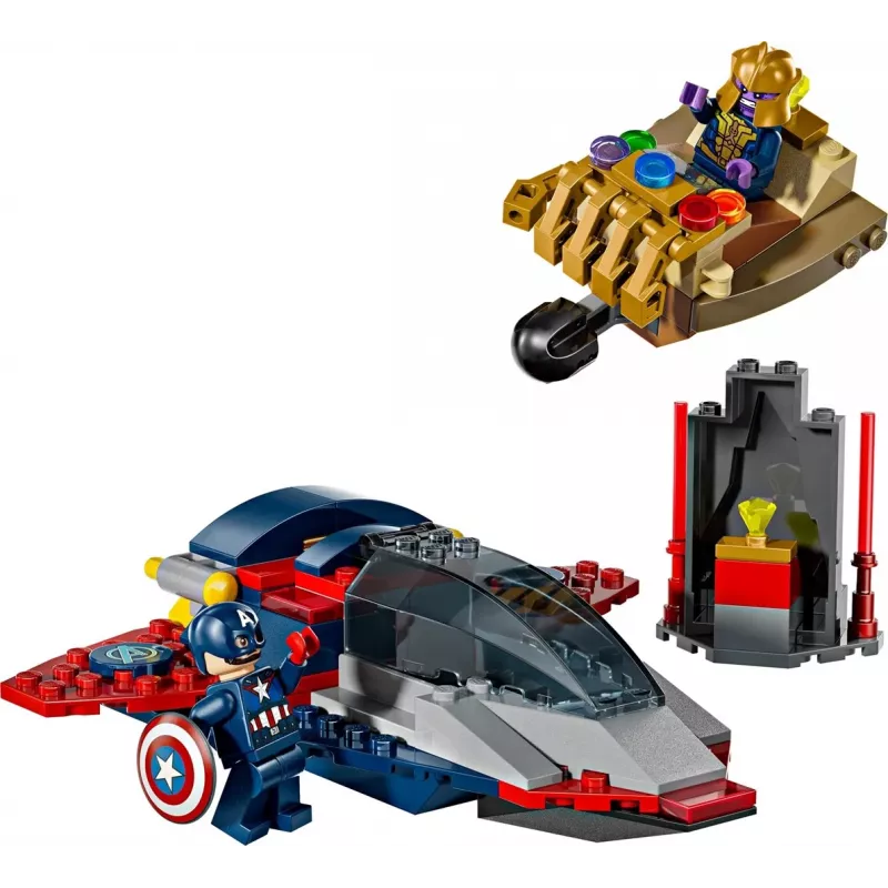 Ehitusmängukomplekt LEGO Marvel Super Heroes Captain America Thanos 76319 — 107 tk, 2 minifiguuri, vanus 4+