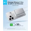 Akupank Anker A1638 10000 mAh, 45 W koguväljundvõimsus, valge, sisseehitatud sissetõmmatav USB-C kaabel
