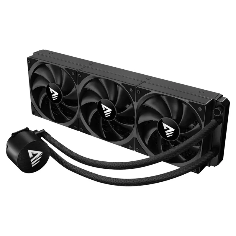 Vedelikjahutuse komplekt SAVIO NOX 360 mm (3×120 mm ventilaatorit, vasest alus, alumiiniumradiaator) Must, 600–1800 p/min