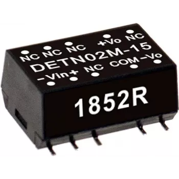 DC-DC muundur Mean Well DETN02L-05, 2 W, sisend 4,5–5,5 V, väljund 200 mA, 10,9×15,2×7,1 mm