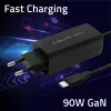 GaN 90W laadija QOLTEC 52420 USB-C PD 5–20 V 3 A/4,5 A väljund, 220–240 V sisend, 1,8 m kaabel, must