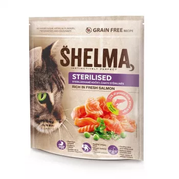 SHELMA Sterilised Rikkalik lõhega - kuiv kassitoit - 750g
