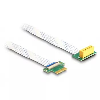 DeLOCK Riser Card PCI Express x1 isane kuni x1 pesa 90° nurga all FPC kaabliga 15 cm