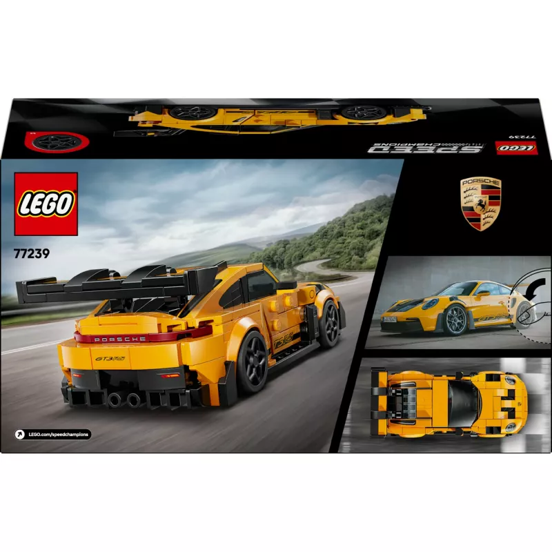 Ehitusmänguasi LEGO Porsche 911 GT3 RS Speed Champions 77239 — mõõtkavas 1:18, 348 osa, vanusele 9+ aastat