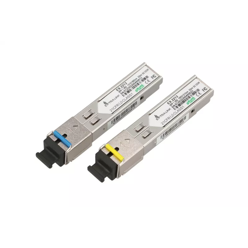 Extralink SFP WDM moodul SFP 1.25G 1,25Gbps, 1310/1550nm, ühemoodiline, 20km, SC, DOM, paar