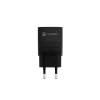 NATEC juhtmega mobiilseadme laadija NUC-2141, 30W, USB-C PD 3.0 + USB-A QC 3.0, 110–240V, must