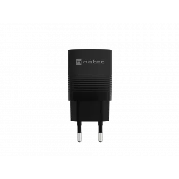 NATEC juhtmega mobiilseadme laadija NUC-2141, 30W, USB-C PD 3.0 + USB-A QC 3.0, 110–240V, must