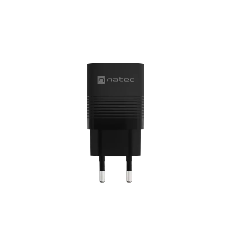 NATEC juhtmega mobiilseadme laadija NUC-2141, 30W, USB-C PD 3.0 + USB-A QC 3.0, 110–240V, must