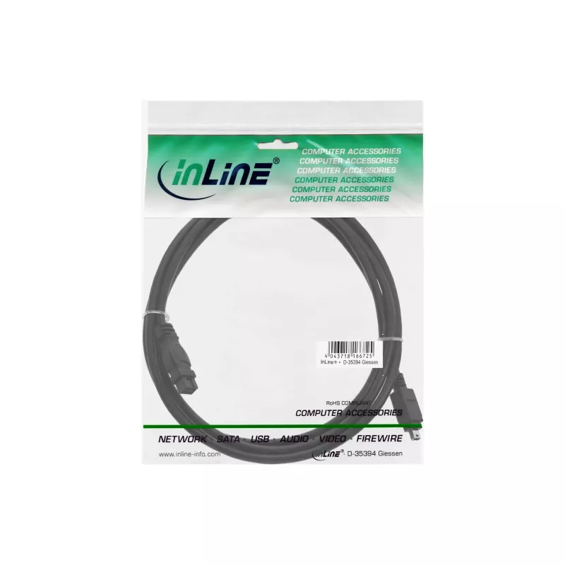 FireWire 400 kuni 800 kaabel InLine 34901 1m Isane/Isane Must