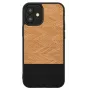 Kaitseümbris Man and Wood iPhone 12 mini jaoks Herringbone Nero Must
