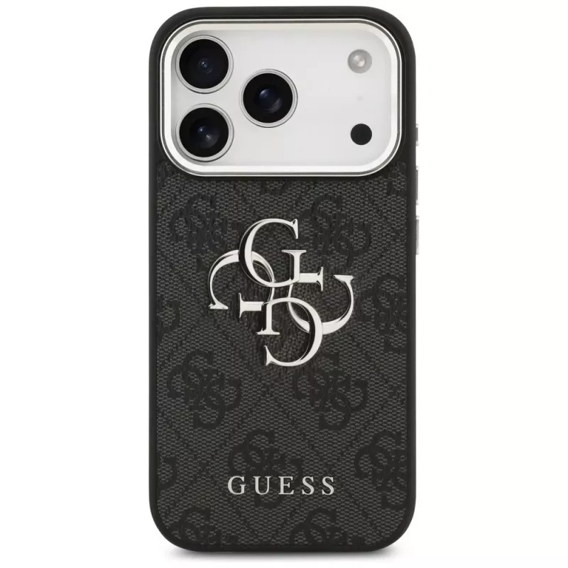 GUESS | Hardcase 4G | Tagakaas | iPhone 17 Pro Max | Apple | Ökonahk/PC/Plastik/TPU | Must
