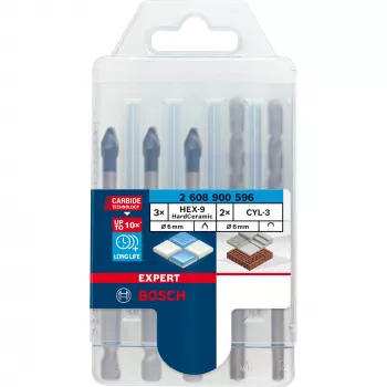 Bosch EXPERT HEX-9 kõvakeraamika puuriterade komplekt 5 tk