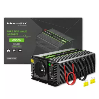 Qoltec Monolith toiteadapter/inverter Auto 600 W must