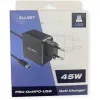 Toiteplokk ALLNET PSU-GaNPD-USB-F1C-45W 45W USB-C PD laadija 2 m kaabli ja EL-pistikuga