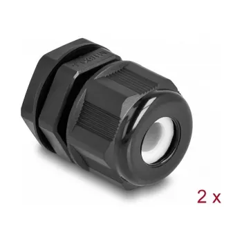 DELOCK EX-kaabelliitmik M16 must 2 tk polüamiid
