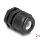 DELOCK EX-kaabelliitmik M16 must 2 tk polüamiid