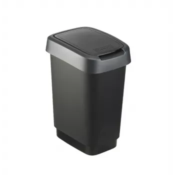 rotho Twist 25 L ristkülikukujuline polüpropüleenist säilituskonteiner — 25 L, 476×333×252 mm, must