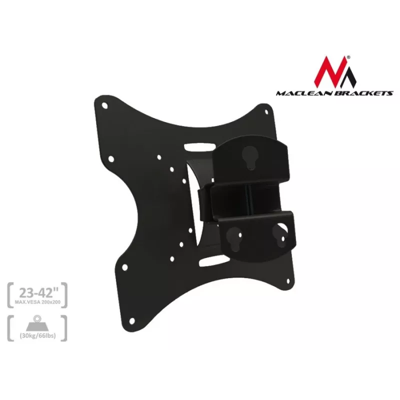 Maclean MC-501A Universaalne seinale kinnitatav TV kronstein 23-42, kuni 30 kg, VESA 200x200, must