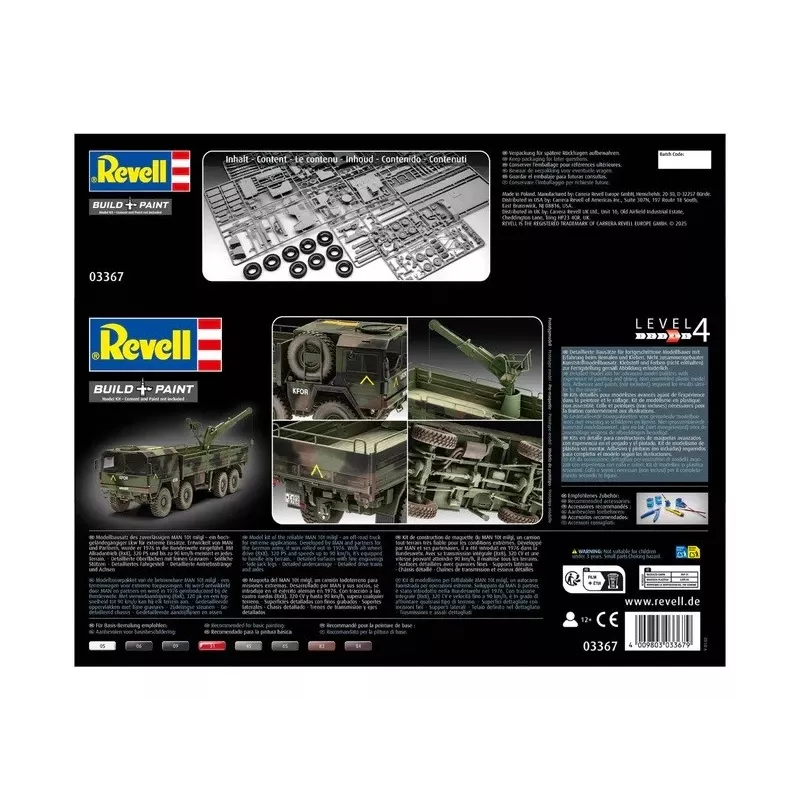 Plastikmudelikomplekt REVELL Man 10T Milgl 8x8 veoauto mõõtkavas 1/35