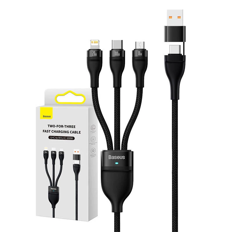 USB-kaabel Baseus CASS030101 1,2 m USB A/USB C USB C/Micro-USB B/Lightning must