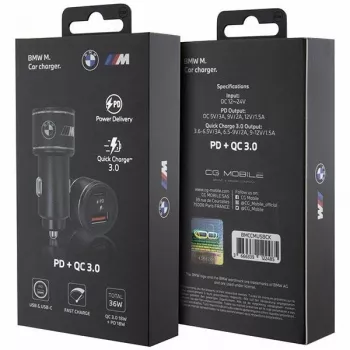 Auto laadija 20W PD-QC 3.0 Kiirlaadimine must
