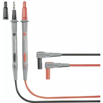 Testjuhtmete komplekt Voltcraft MS-4P — 1,20 m, must/punane isoleeritud juhtmed