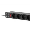 Toitejaotusseade LANBERG PDU-09E-0300-BK — 9x Type E pistikupesa, 16 A, 220–250 V, 3 m kaabel, 1U rack, 19 tolli