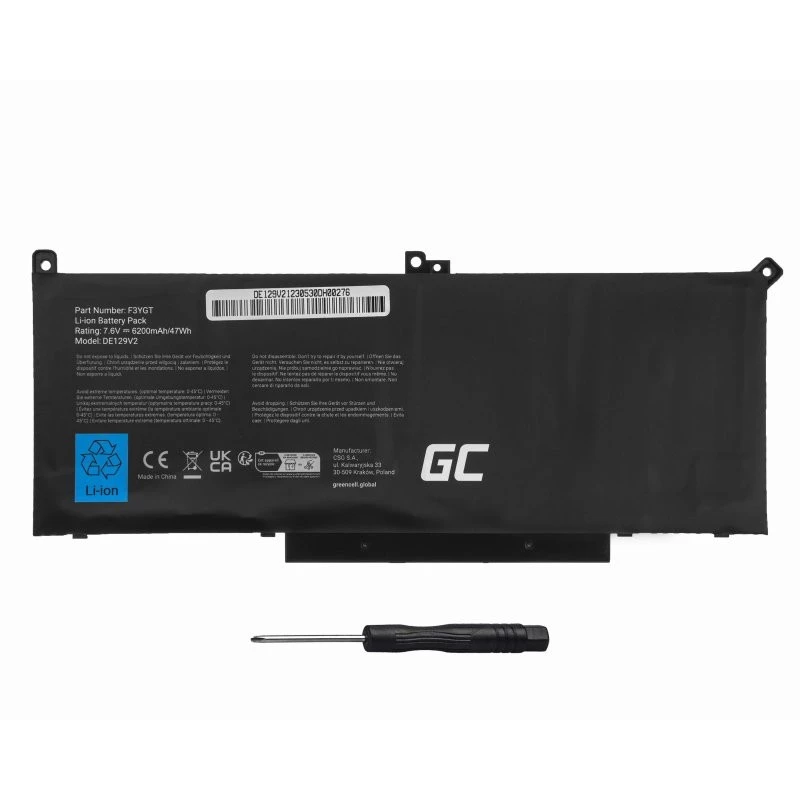 Sülearvuti aku F3YGT 7,6V 6200mAh Dell Latitude 7280 7290 7380 7490 jaoks