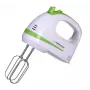 Käsisegisti ESPERANZA EKM011 — 400 W, 5 kiirust, turbo, taignakonksud ja visplid, 220–240 V, valge/heleroheline