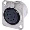 Neutrik NTR-NC5FDL1 - -30 - 80 °C - must - hõbedane - UL - UL 94 HB - EC 61076-2-103 - IP 40 - IEC 68-2-20 (NC5FD-L-1)