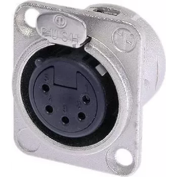 Neutrik NTR-NC5FDL1 - -30 - 80 °C - must - hõbedane - UL - UL 94 HB - EC 61076-2-103 - IP 40 - IEC 68-2-20 (NC5FD-L-1)