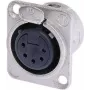 Neutrik NTR-NC5FDL1 - -30 - 80 °C - must - hõbedane - UL - UL 94 HB - EC 61076-2-103 - IP 40 - IEC 68-2-20 (NC5FD-L-1)