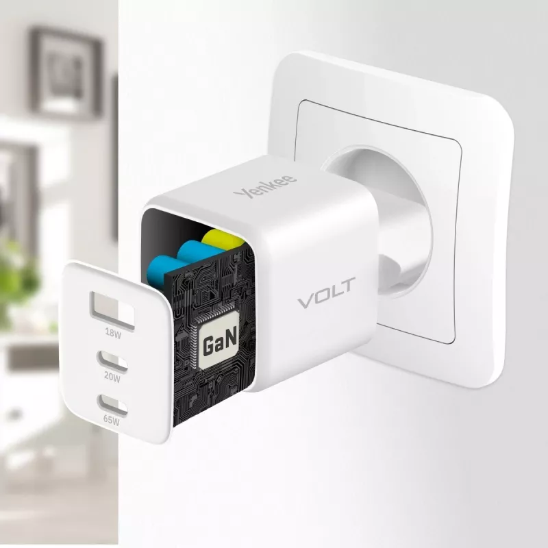 YENKEE YAC G65 WH VOLT USB C 65W 3A Power Deli