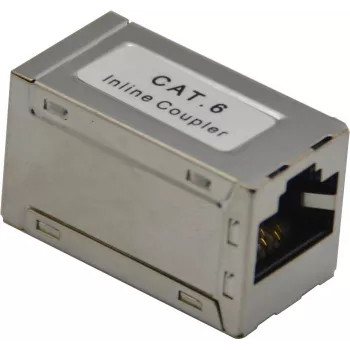 Keystone-sildur helos 307454 — varjestatud CAT6 RJ45 emane-emane, hõbedane viimistlus