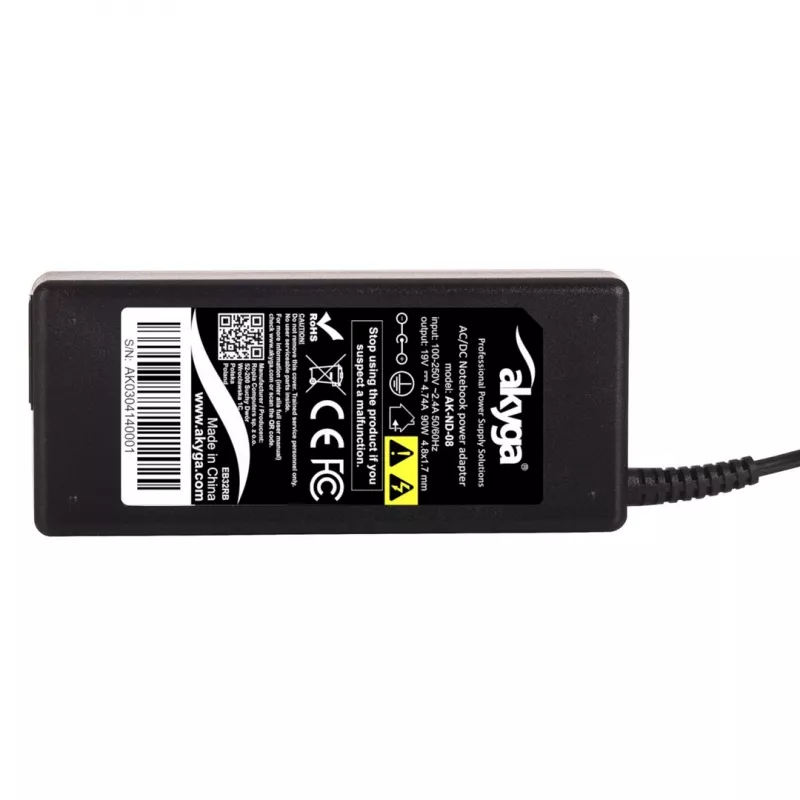 Akyga AK-ND-08 laadija HP sülearvutitele, 90 W, 19 V / 4,74 A, 4,8 x 1,7 mm
