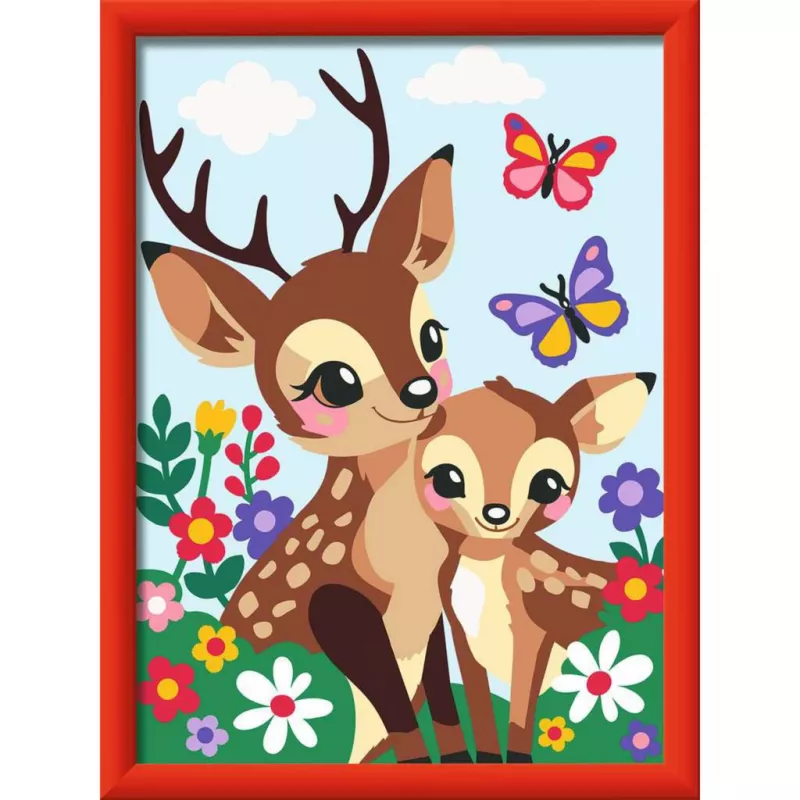 Värvi-numbrite-järgi komplekt Ravensburger CreArt Happy Deer — nummerdatud lõuendimaalimiskomplekt