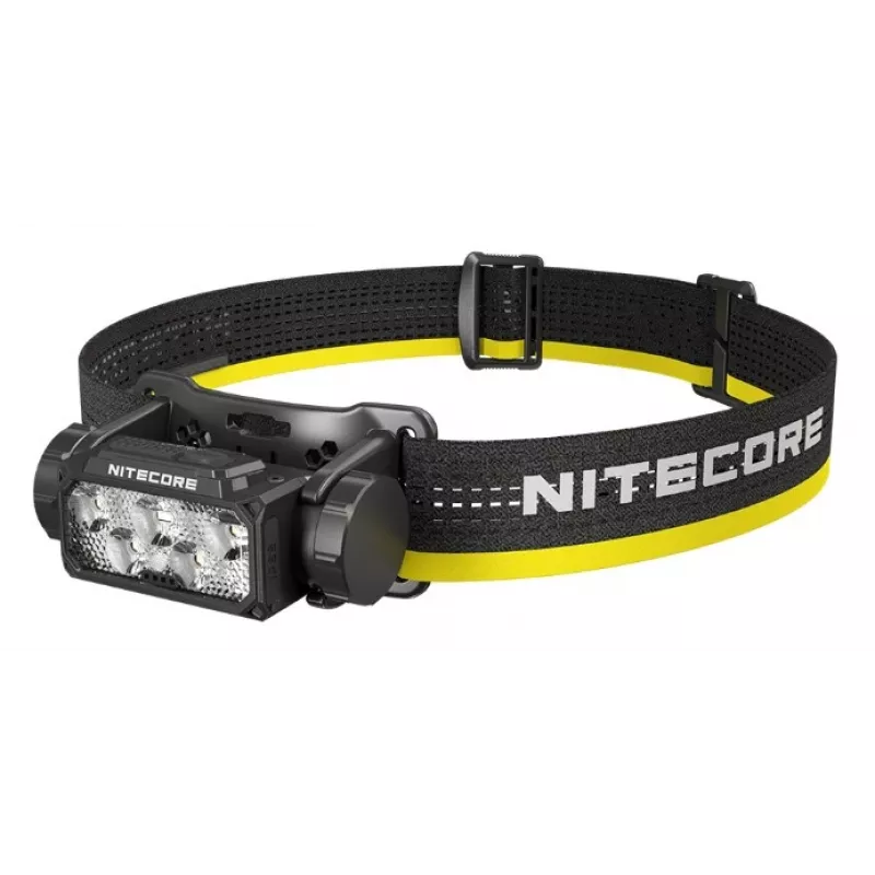 Pealamp Nitecore HC60 UHE 4000 mAh akuga, 6 LEDi, veekindel, põrutuskindel, must/kollane