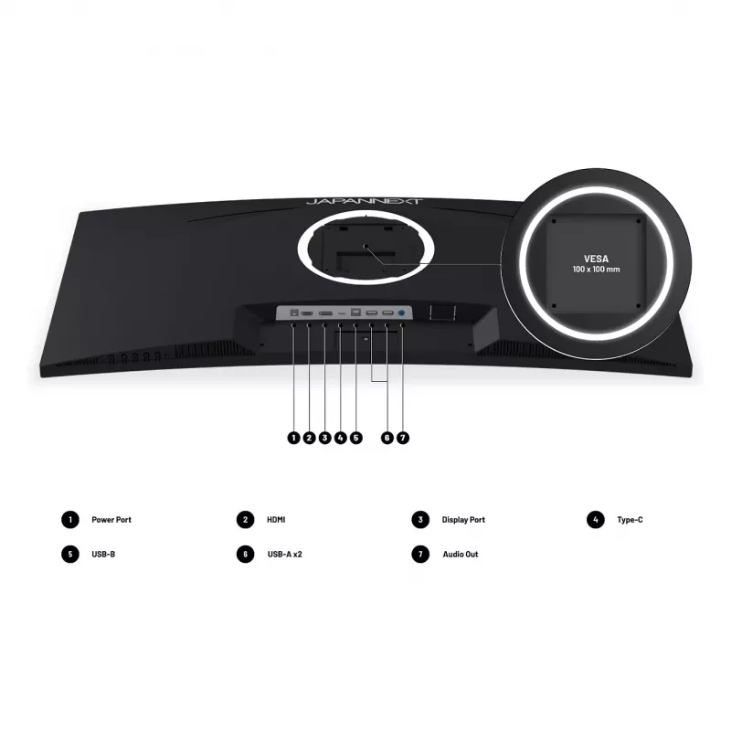 JAPANNEXT 86,4cm JN-IPS340UWQHD60C-C65W-HS kumer UWQHD