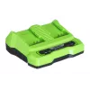 Akulaadija GreenWorks G24X2UC2 kahepesaline 24 V Li-Ion, 4 A, 2-elemendiline, kiirlaadimine